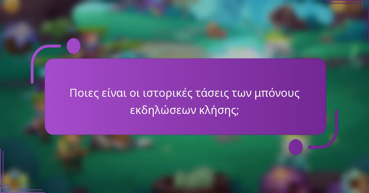 Ποιες είναι οι ιστορικές τάσεις των μπόνους εκδηλώσεων κλήσης;