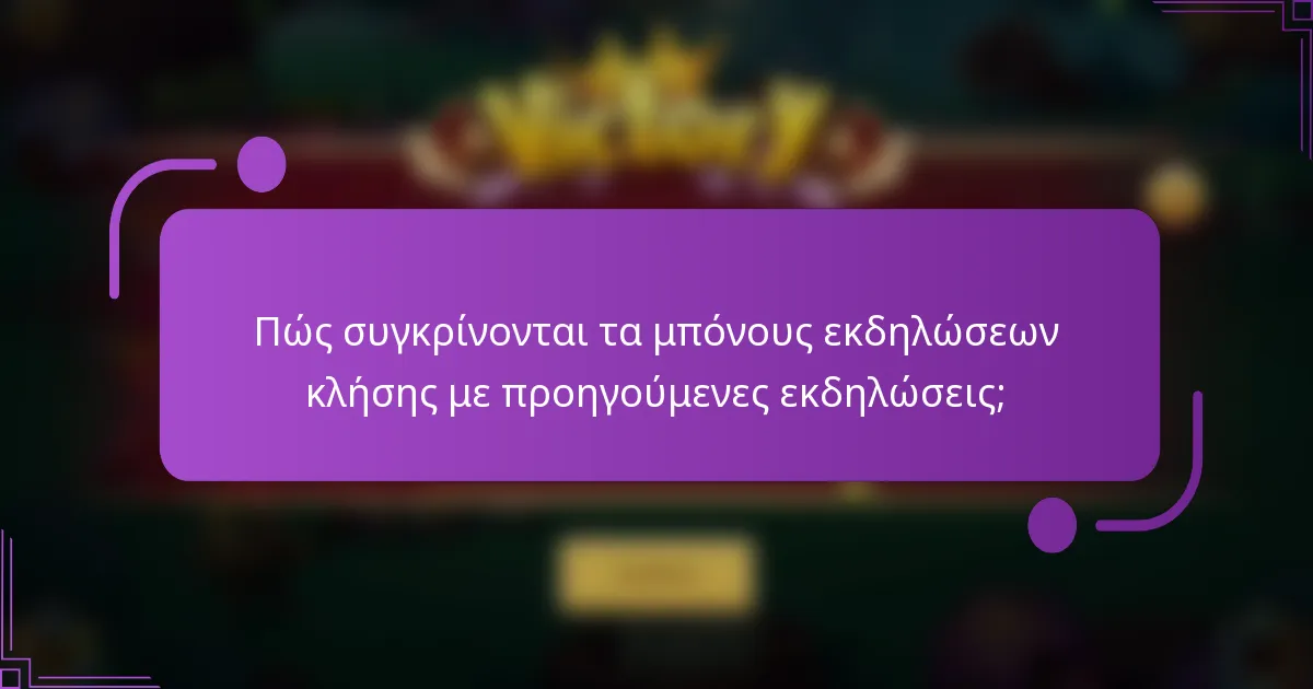 Πώς συγκρίνονται τα μπόνους εκδηλώσεων κλήσης με προηγούμενες εκδηλώσεις;
